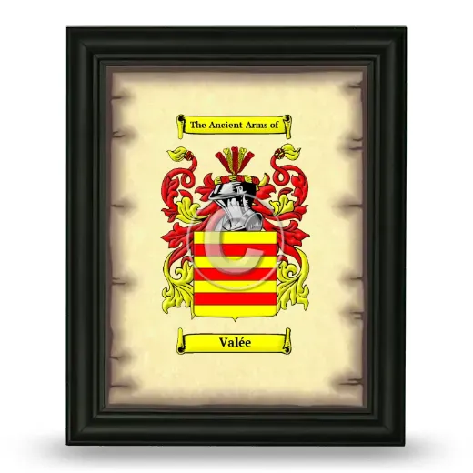 Valée Coat of Arms Framed - Black
