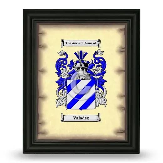 Valadez Coat of Arms Framed - Black