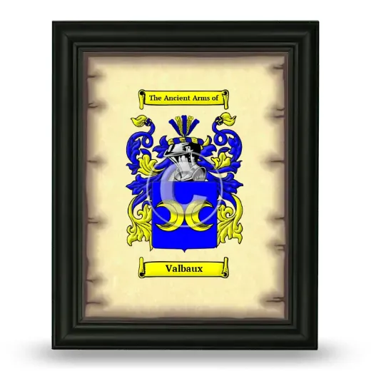 Valbaux Coat of Arms Framed - Black