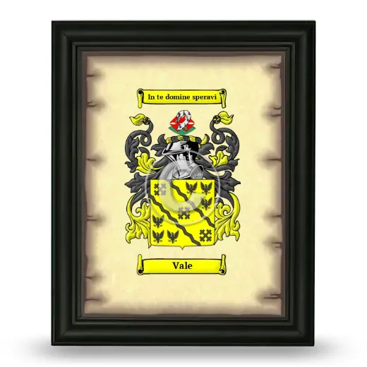 Vale Coat of Arms Framed - Black
