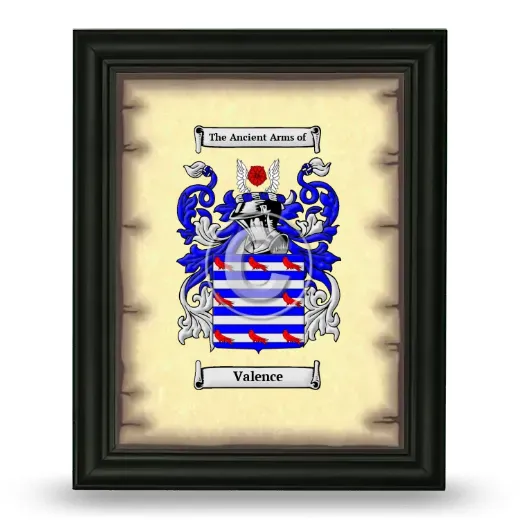 Valence Coat of Arms Framed - Black