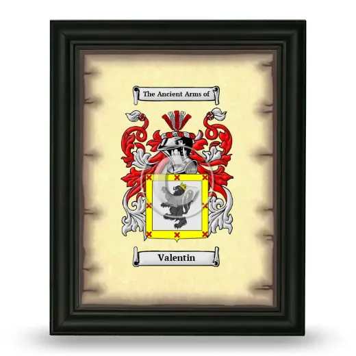 Valentin Coat of Arms Framed - Black