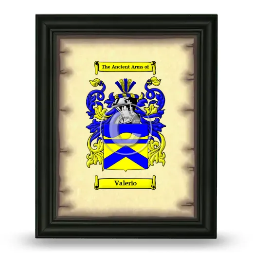 Valerio Coat of Arms Framed - Black