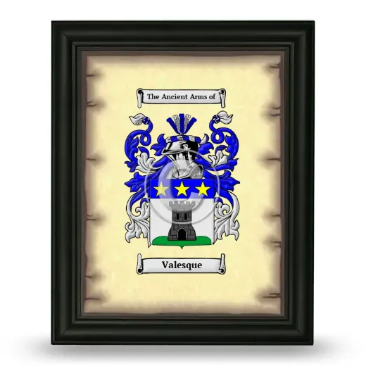 Valesque Coat of Arms Framed - Black