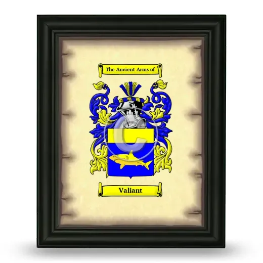 Valiant Coat of Arms Framed - Black
