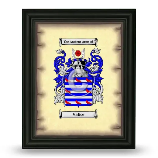 Valice Coat of Arms Framed - Black