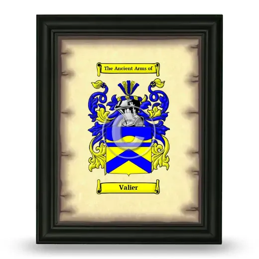 Valier Coat of Arms Framed - Black