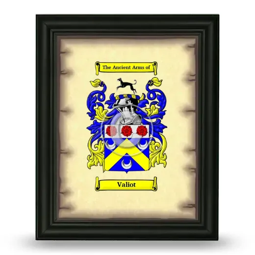 Valiot Coat of Arms Framed - Black