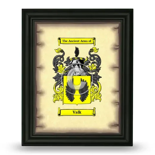 Valk Coat of Arms Framed - Black