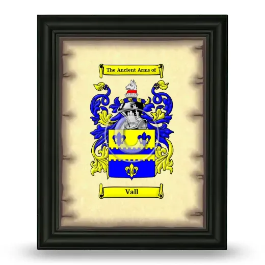 Vall Coat of Arms Framed - Black