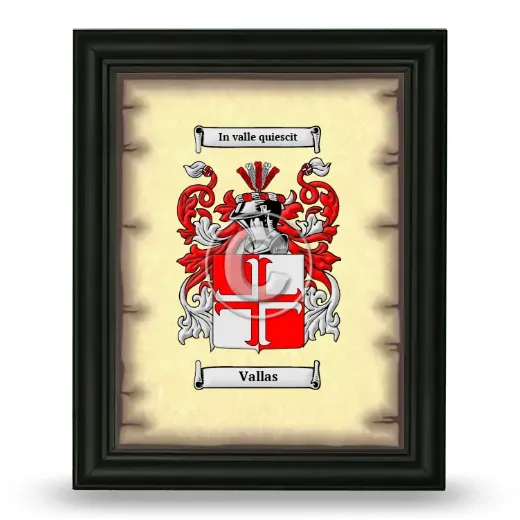 Vallas Coat of Arms Framed - Black