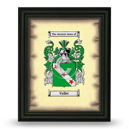 Vallet Coat of Arms Framed - Black