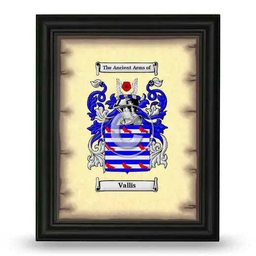 Vallis Coat of Arms Framed - Black