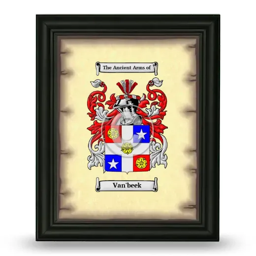 Van'beek Coat of Arms Framed - Black