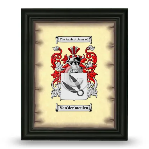 Van'der'meulen Coat of Arms Framed - Black