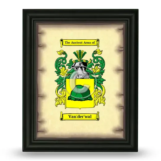 Van'der'wal Coat of Arms Framed - Black
