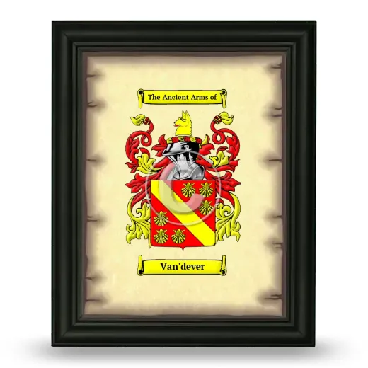 Van'dever Coat of Arms Framed - Black
