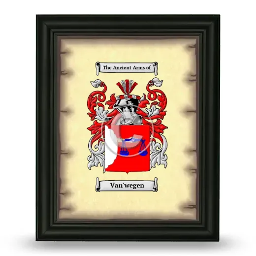 Van'wegen Coat of Arms Framed - Black
