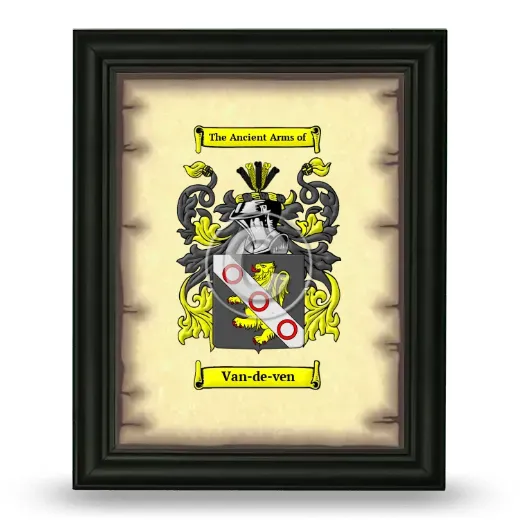 Van-de-ven Coat of Arms Framed - Black