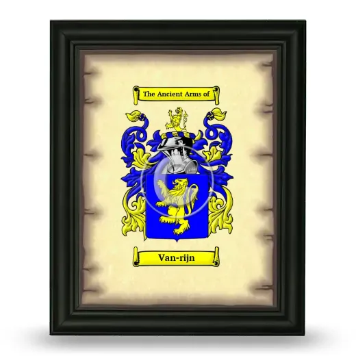 Van-rijn Coat of Arms Framed - Black