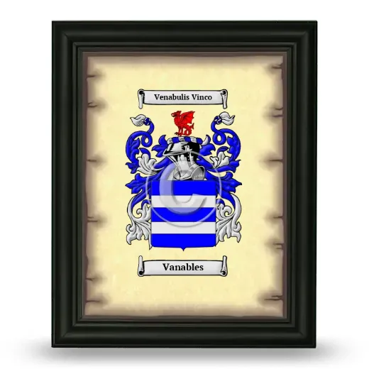 Vanables Coat of Arms Framed - Black