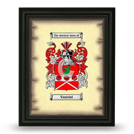 Vancini Coat of Arms Framed - Black