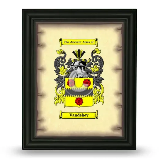 Vandehey Coat of Arms Framed - Black