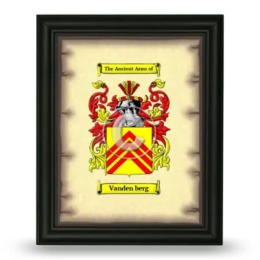 Vanden berg Coat of Arms Framed - Black