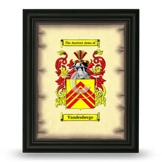 Vandenberge Coat of Arms Framed - Black