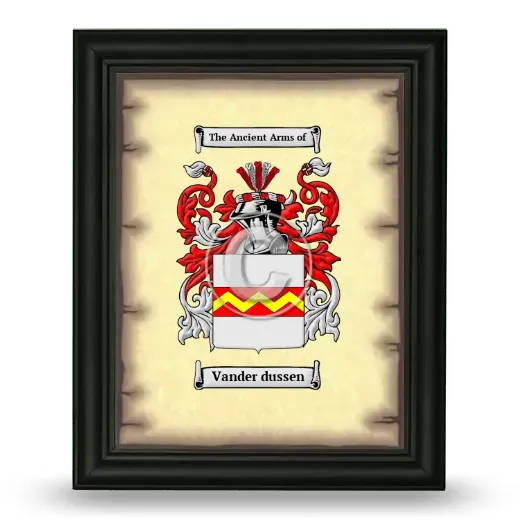 Vander dussen Coat of Arms Framed - Black
