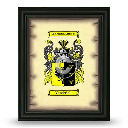 Vanderbilt Coat of Arms Framed - Black