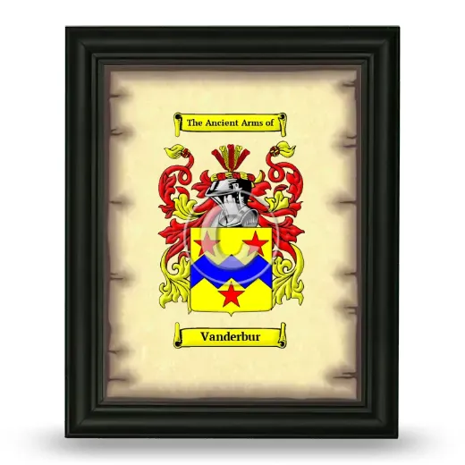 Vanderbur Coat of Arms Framed - Black