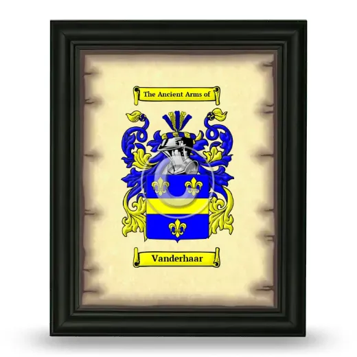Vanderhaar Coat of Arms Framed - Black