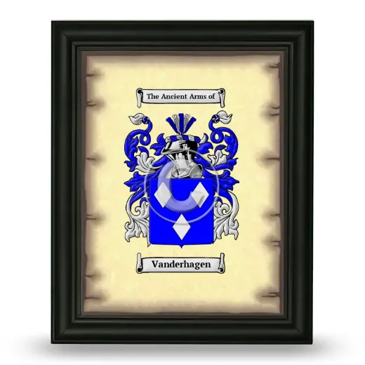 Vanderhagen Coat of Arms Framed - Black