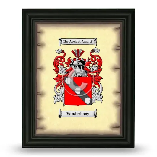 Vanderkooy Coat of Arms Framed - Black