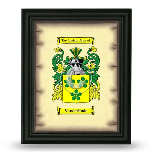 Vanderlinde Coat of Arms Framed - Black