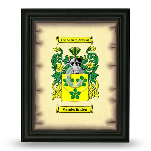 Vanderlinden Coat of Arms Framed - Black