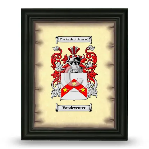 Vandeventer Coat of Arms Framed - Black