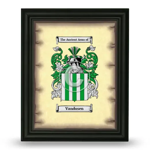 Vandusen Coat of Arms Framed - Black