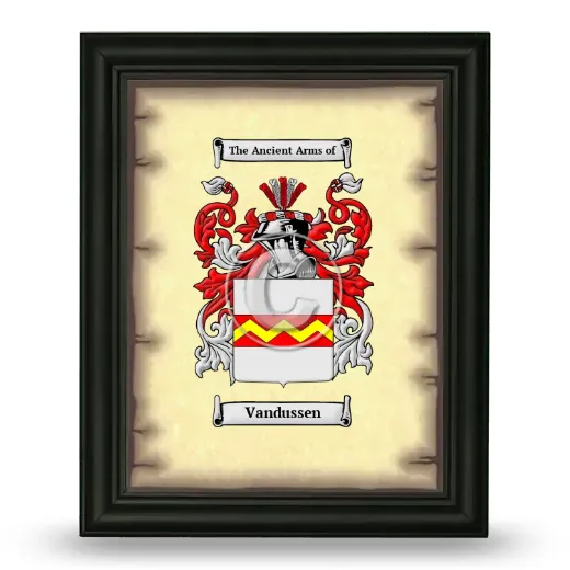 Vandussen Coat of Arms Framed - Black