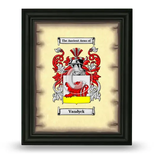 Vandyck Coat of Arms Framed - Black