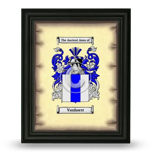 Vanhorst Coat of Arms Framed - Black
