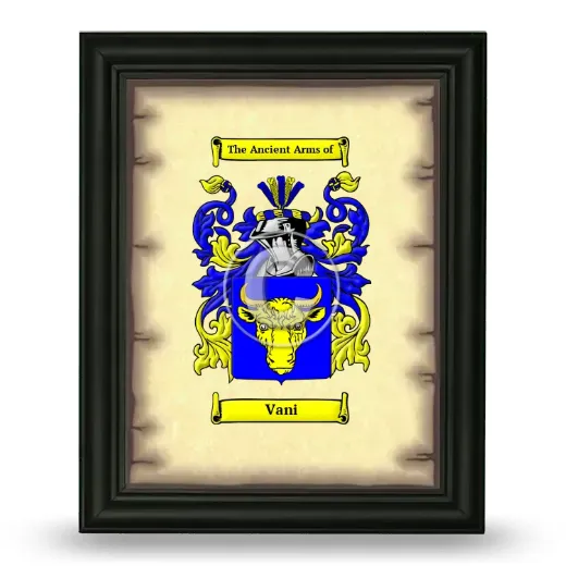 Vani Coat of Arms Framed - Black