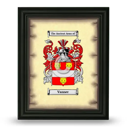Vanner Coat of Arms Framed - Black