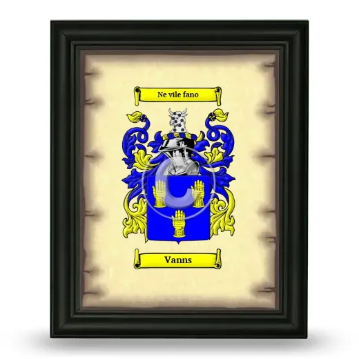 Vanns Coat of Arms Framed - Black