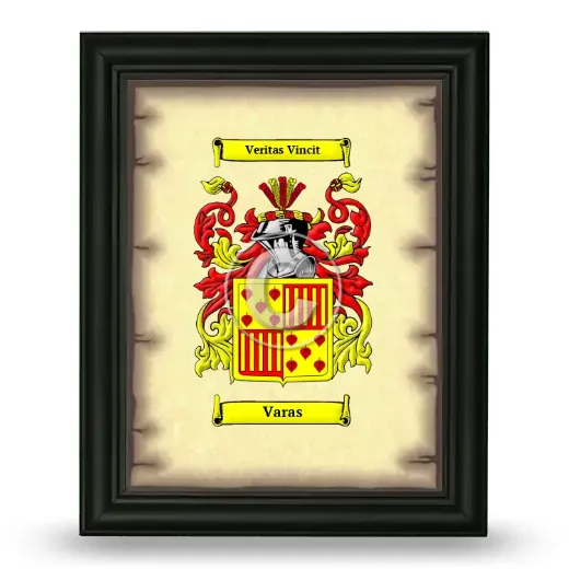 Varas Coat of Arms Framed - Black