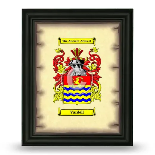 Vardell Coat of Arms Framed - Black
