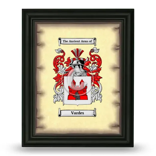 Vardes Coat of Arms Framed - Black