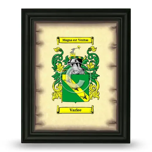 Varlee Coat of Arms Framed - Black
