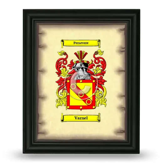 Varnel Coat of Arms Framed - Black